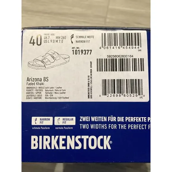 Birkenstock Arizona Leather Sandal Khaki Brown 1019377 Women UK 40 US 9 Narrow